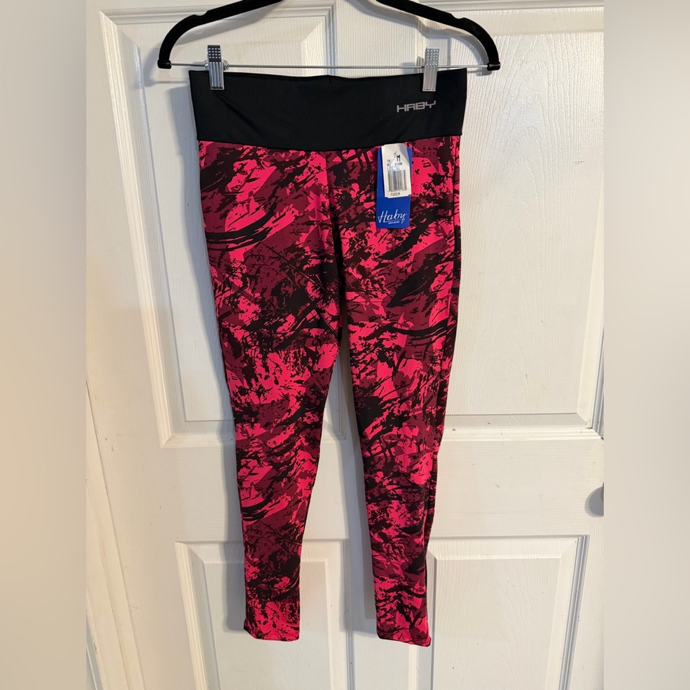 Vibrant Pink and Black Kids Leggings by Hurley